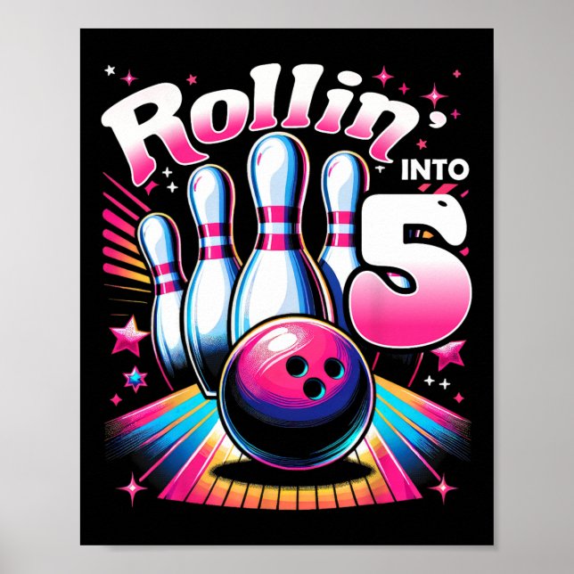 Affiche Bowling Anniversaire Rollin En 5 Partie 5e Anniver (Devant)