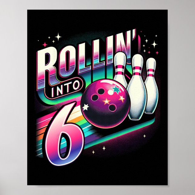 Affiche Bowling Anniversaire Rollin En 6 Partie 6e Anniver (Devant)
