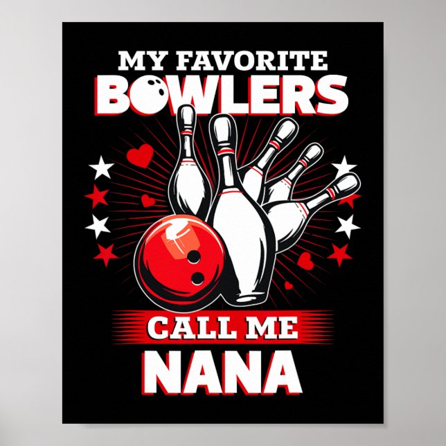 Affiche Bowling Bowler Mon Bowler Favori M'Appelle N (Devant)