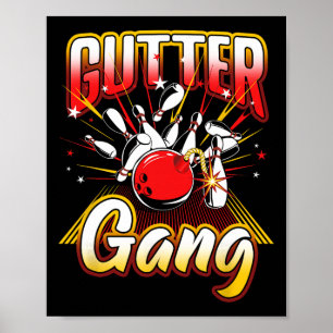 Affiche Bowling Cool Gutter Gang Bowlers 10 broches