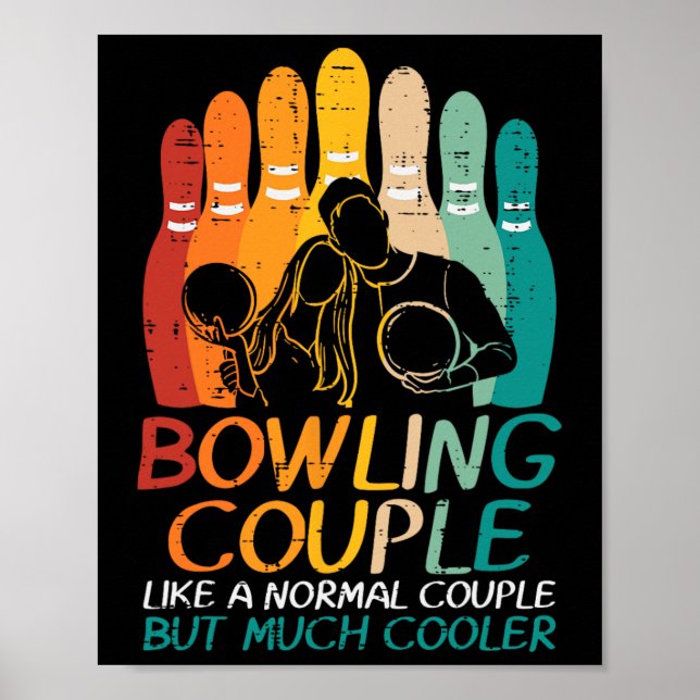 Affiche Bowling Couple Comme Glacière Normal Correspondant (Devant)
