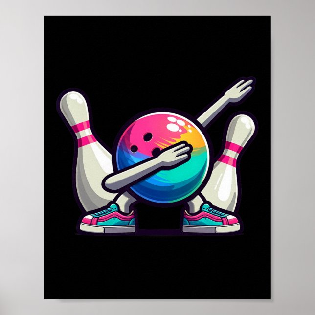 Affiche Bowling Dab Bowler Bowling Ll Lecteur Pin Garçons (Devant)