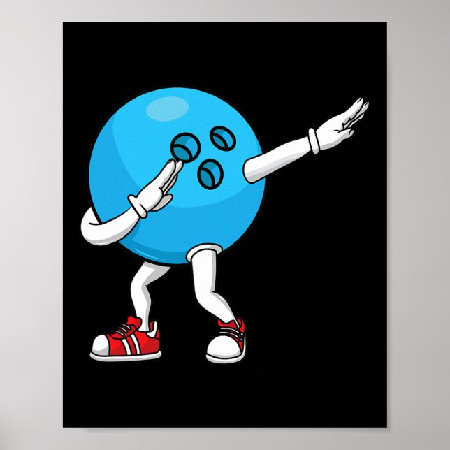 Affiche Bowling Dabbing Ll Pin Hommes Femmes Bowler Enfant (Devant)