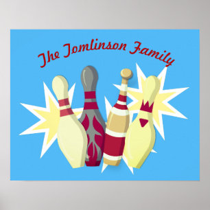 Affiche Bowling de style vintage