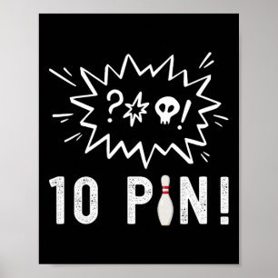 Affiche Bowling Drôle Je Déteste Le Bowling À Dix Pins
