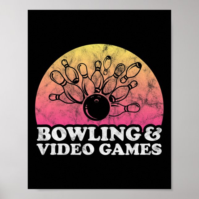 Affiche Bowling Et Jeux Vidéo Ou Jeu Vidéo (Devant)