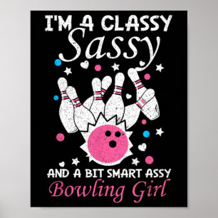 Affiche Bowling Girl Cly Sy Et Un Peu Smart Y Funny Bowler