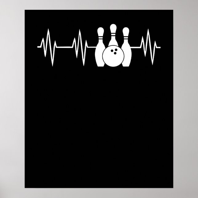 Affiche Bowling Heart Bowling Bowling Pin et Ball (Devant)