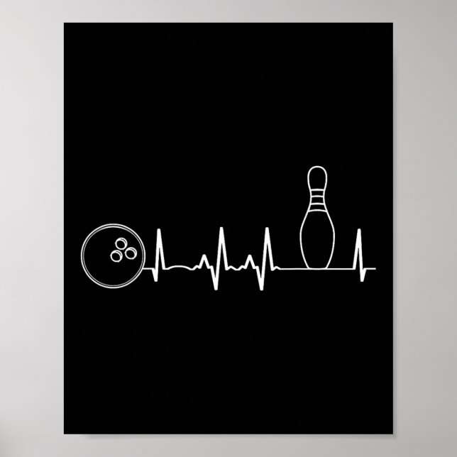 Affiche Bowling Heartbeat Graphic Funny Bowling Team Coach (Devant)