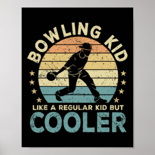 Affiche Bowling Joueur de bowling pour enfants drôle