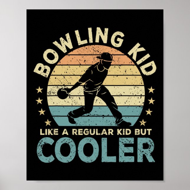 Affiche Bowling Joueur de bowling pour enfants drôle (Devant)