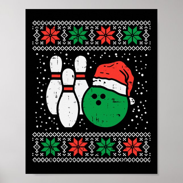 Affiche Bowling laide doux Noël Sweater Bowles de sport Xm (Devant)