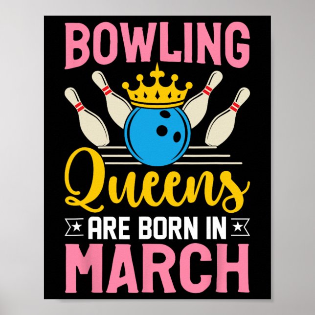 Affiche Bowling Marche Anniversaire Femmes Filles Dames Re (Devant)