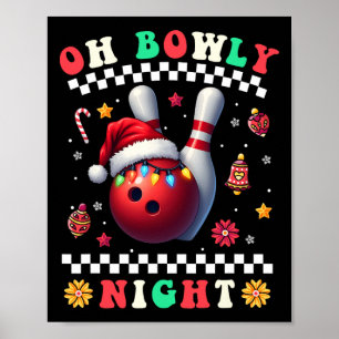 Affiche Bowling Noël Oh Bowly Nuit Père Noël