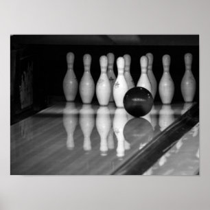 Affiche Bowling noir et blanc