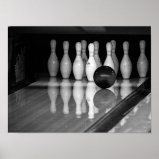 Affiche Bowling noir et blanc