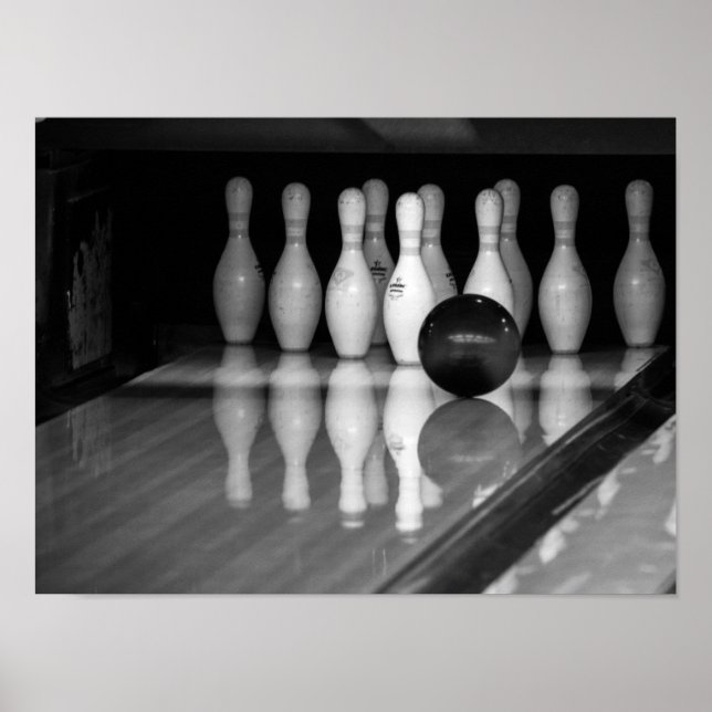 Affiche Bowling noir et blanc (Devant)