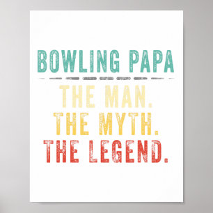 Affiche Bowling Papa Fête des pères Cadeau