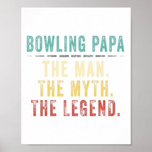 Affiche Bowling Papa Fête des pères Cadeau (Devant)
