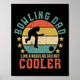 Affiche Bowling Papa Vintage Drôle Fête des pères Cadeau P