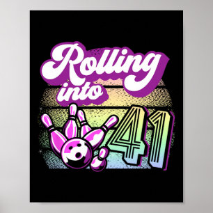 Affiche Bowling Party Rolling En 41 Bowling Anniversaire