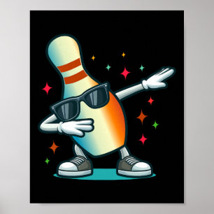 Affiche Bowling Pin Dabbing Sungles Bowler Player Kids Boy