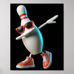 Affiche Bowling Pin Dabbing Sungles Joueur Bowler Enfants