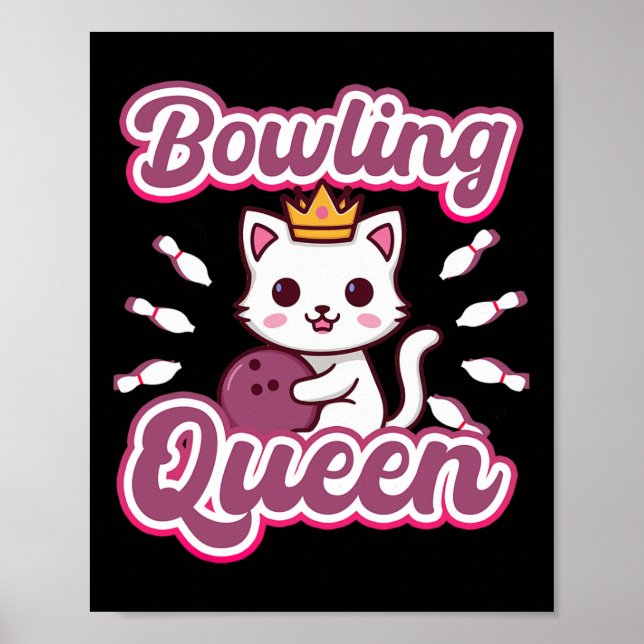 Affiche Bowling Queen' mignonne femme fille Kawaii Anime C (Devant)