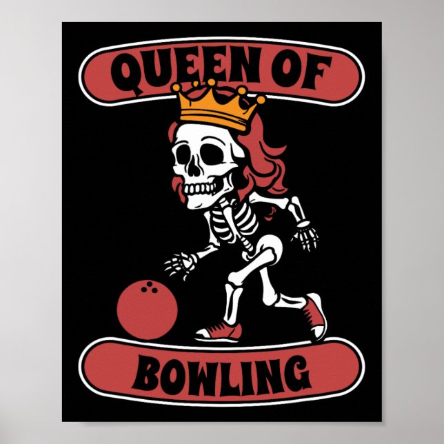 Affiche Bowling Skeleton Team League - Alley Bowler Queen (Devant)