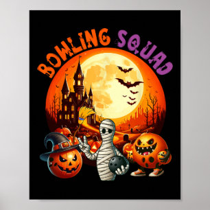 Affiche Bowling Squad Halloween Horreur Équipement Comme M