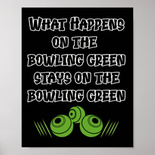 Affiche Bowling sur gazon drôle
