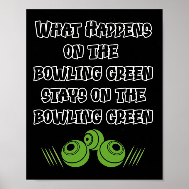 Affiche Bowling sur gazon drôle  (Devant)