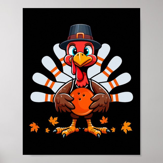 Affiche Bowling Thanksgiving Costume Turquie Matching Play (Devant)