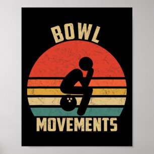 Affiche Bowny Bowl Vintage Retro Bowl Mouvements Bowlers