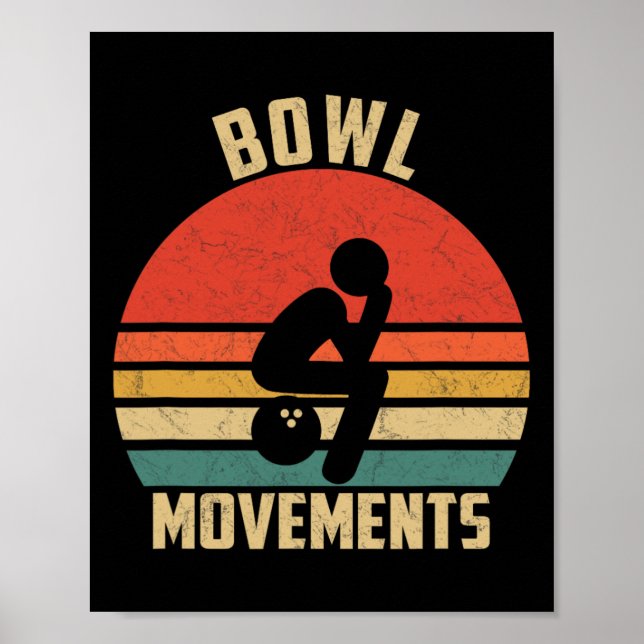 Affiche Bowny Bowl Vintage Retro Bowl Mouvements Bowlers (Devant)