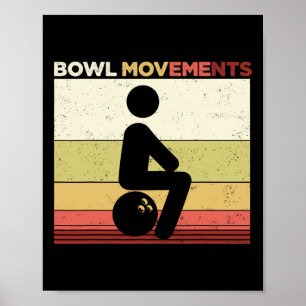 Affiche Bowny Bowl Vintage Retro Bowl Mouvements Bowlers