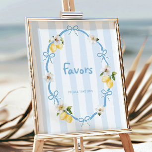 Affiche Bows bleu citron méditerranéen préférés