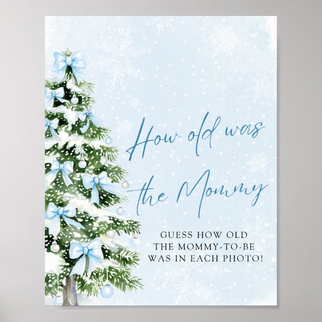 Affiche Bows Christmas Tree How Old Was Mommy Game Sign (Devant)