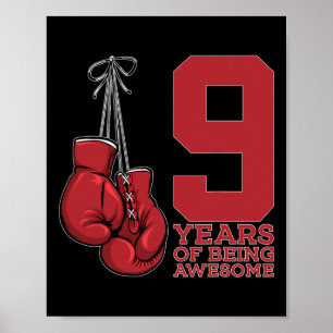 Affiche Boxe 9 ans d'être merveilleux Boxer 9e anniversair