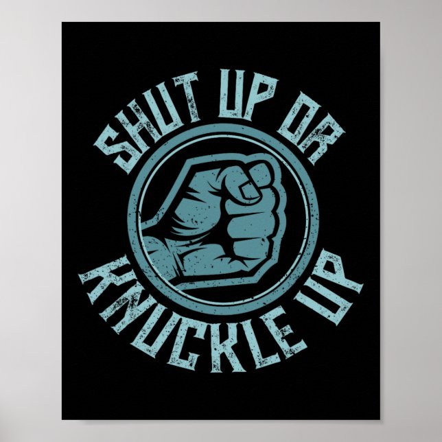 Affiche Boxe À Manches Nues - Ferme-La Ou Tasse-La (Devant)