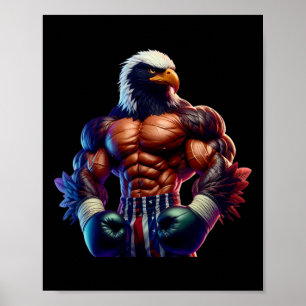 Affiche Boxe Blackhawk Boxeur Kickboxeur Combattant de MMA