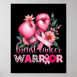 Affiche Boxe Cancer du sein Guerrier cancer du sein rose A