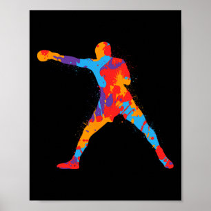 Affiche Boxe colorée Athlètes Enfants Hommes Boxer Boys