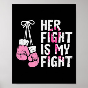 Affiche Boxe de cancer du sein Gants Son combat Mon combat