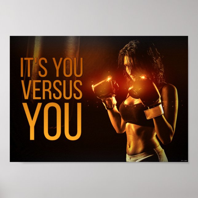 Affiche Boxe de combat féminin (Devant)