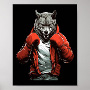 Affiche Boxe de loup Boxe Arts martiaux mixtes Kickboxing 