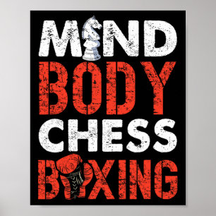 Affiche Boxe d'échecs du corps mental Pionate Spirit