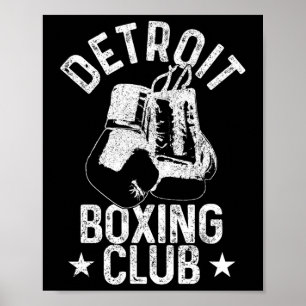 Affiche Boxe Detroit Michigan Martial Arts Boxer