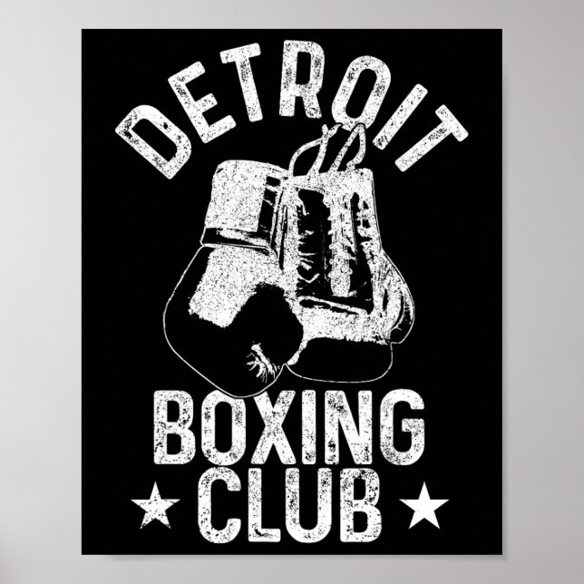Affiche Boxe Detroit Michigan Martial Arts Boxer (Devant)