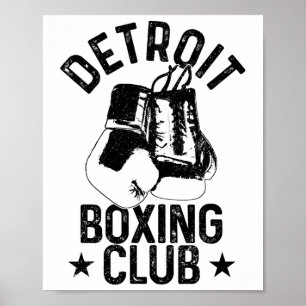 Affiche Boxe Detroit Michigan Martial Arts Boxer 1